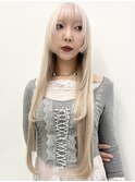 ブロンド小顔レイヤーイメチェンピンクベージュ前髪