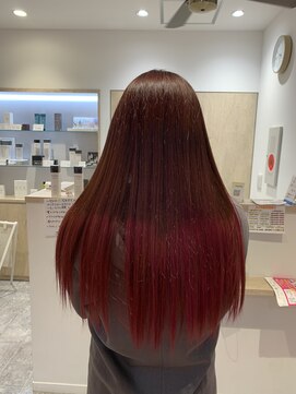 ルルバイアズール 草加店(LULU by azule) 裾カラー，レッド，ツヤカラー【草加】