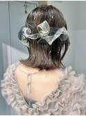 ボブアレンジ 結婚式お呼ばれヘア イベントヘア