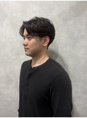 ナチュラルフェザーパーマ×センターパート