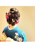［結婚式／パーティなどのイベントに］編み込み着物ヘアセット