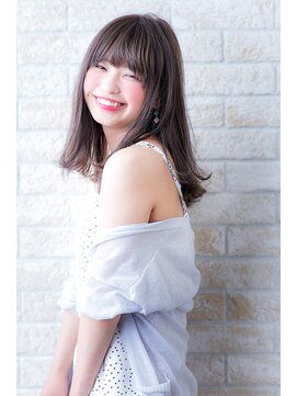 ヘアーアートシフォン 池袋西口店(Hair art chiffon) 耳かけ小顔オリーブカラーハイライトカラーセミウェットウェーブ