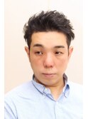 ビジネスオールバックツーブロックメンズショート爽やか理容室