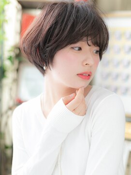 カバーヘア ブリス 上尾西口店(COVER HAIR bliss) 大人かわいいくせ毛風黒髪小顔ボブショートb上尾20代30代40代