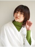 ミディアムヘア/ショコラベージュ/ボブルフ/新宿