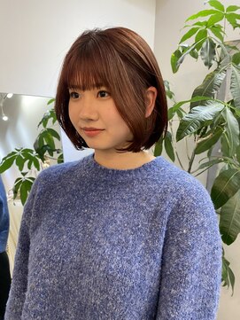 ジエクト ヴィシア(The Ect VIXIA) ピンクブラウン　くびれヘア　韓国ヘア　ヨシンモリ　大人ボブ