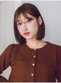 似合わせカット　イメチェン　ブラウン　艶髪　大人ボブ