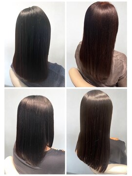 美容室フルール 30代40代髪質改善ココアブラウン艶感ストレート透明感赤み消し