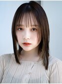 姫カットフェイスレイヤーハッシュカット薄めバング大人女子