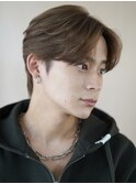 メンズミルクティーベージュコンマヘアアッシュグレージュカラー