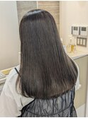 艶髪 ロング 髪質改善カラー 縮毛矯正 質感ストレート