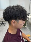 波巻きパーマツイストスパイラルパーマメンズマッシュパーマ