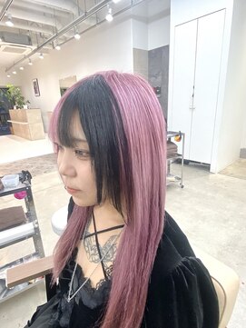 ニュート(Neut ) ブラック&ピンク/セクションカラー/デザイン/ブリーチ2回