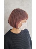 ピンクブラウン×ボブ