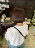 アッシュブラウン丸みミニボブ束感ショート☆大人可愛い