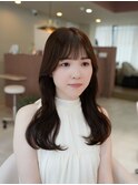 小顔ヘア・ローレイヤーカット・サイドバング