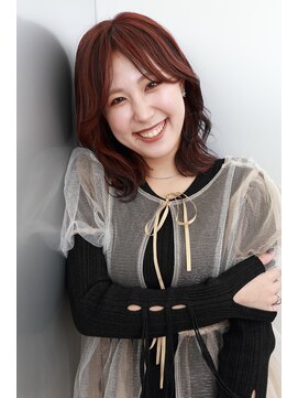 ポイントファイブバイソレイユ 藤沢店(.5 by SOLEIL) ミディアムレイヤー外ハネ肩上ボブくびれヘアオレンジブラウン