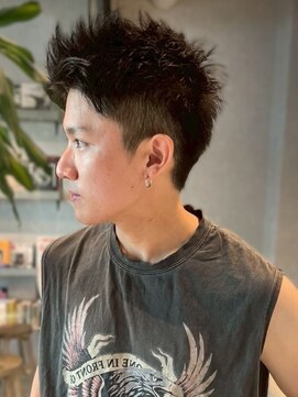 メンズサロン ブロック(Men's Salon bloc) スパイキーショート アップバング 20代 ツーブロック 刈り上げ