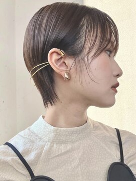 テクネ 天神大名(techne) 天神大名顔周りレイヤーカットミディアムボブくびれショート今泉