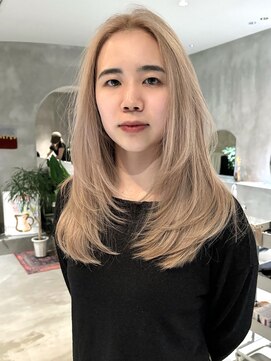 ハウ 心斎橋(how) 20代30代40代髪質改善カラーハイトーンベージュ艶感ロングヘア