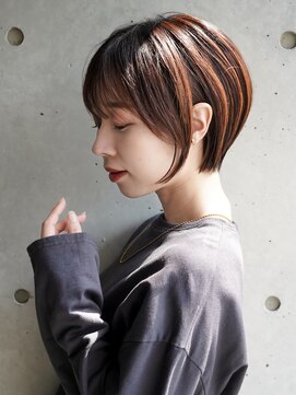 カライングドゥ(ing deux) 大人可愛い20代30代40代黒髪前下がりショートボブ丸みショート◎