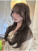 韓国風/レイヤー/前髪カット/オリーブ/透明感/ハッシュカット
