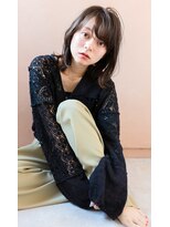 ミット バイ リトル(mit BY LITTLE) 姫カットレイヤーくびれミディアムボブマロンベージュ