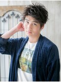 アップバングで好感度！束感カットビジカジ刈り上げショートB