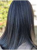 美髪チャージダークグレージュ×ストレートロング　20・30代