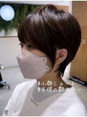ショートヘア/小顔ショート/天使の艶カラー