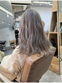 ブリーチ透明感カラー/ロブ/ぱつっとミディ/20代30代