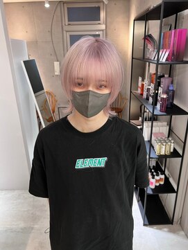 黒髪/グレーベージュ/レイヤーロング/前髪パーマ[鹿児島駅]