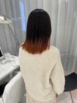 ハイブ 金沢(Hive)&nbsp;10代20代ブリーチグラデーションカラーツヤオレンジ髪質改善