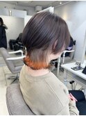 ○狐カラー.中性ウルフカット、クラゲウルフヘアインナーカラー