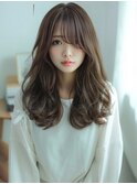 ☆オリーブグレーココアベージュ小顔クラゲヘアー/黒髪/髪質改善