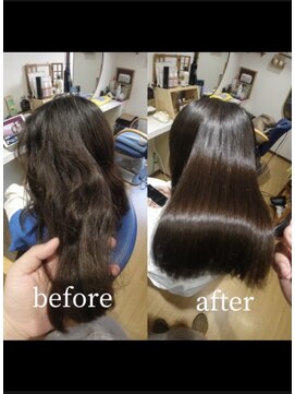 しもやま美容室 髪質改善縮毛矯正/地毛風ストレート/美髪矯正/カット/黒髪