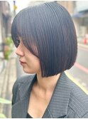 髪質改善20代30代大人可愛い艶髪ストレート黒髪ボブ