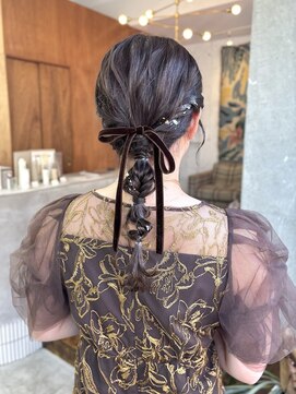 アペロ 柏(Apero) 編みおろしアレンジ ヘアアレンジ 二次会ヘア 柏美容室