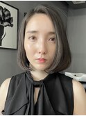 丸みショート・ボブ/丸顔/前髪なし/絶壁解消/３0代/４0代/長め