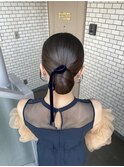 参列ヘア　アップヘア　シニヨン　タイトヘア