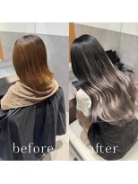 サロウィン 静岡 呉服町通り店(SALOWIN)&nbsp;グレージュでバレイヤージュ◎#静岡エクステ