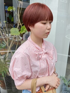 ヘアー アイス ルーチェ(HAIR ICI LUCE) ブリーチなしダブルカラーで作るコーラルレッド/落合