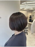 髪質改善トリートメントで艶カラー◎大人可愛い丸みショートボブ