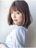 大人かわいいゆるふわ色っぽミディ 小顔 ボブ