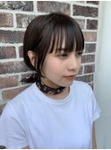 コンパクトショートボブ×パッツン前髪