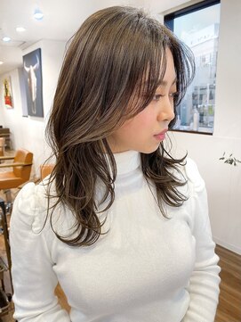 ノラキチジョウジ(NORA KICHIJOJI) 外ハネミディアム レイヤースタイル ミントカラー