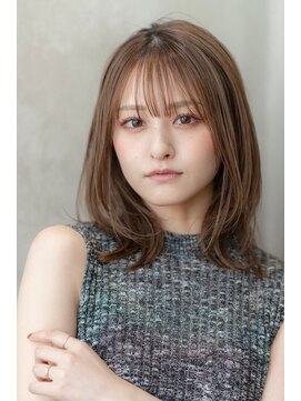 オースティン 調布アミックス(AUSTIN) 大人かわいい前髪セシルカットココアブラウンフリンジウェーブ