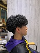波巻きパーマ/ハイライト/束感マッシュ/ブロンド/新宿