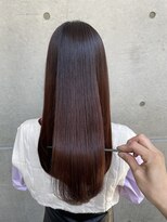 ロンドメリア 天神大名店(Lond Melia) ★斜めバングミディアムヘアグレージュカラーシルキーベージュ★