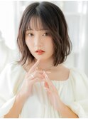 乾かすだけ大人可愛い黒髪ゆるふわボブパーマa上尾20代30代40代